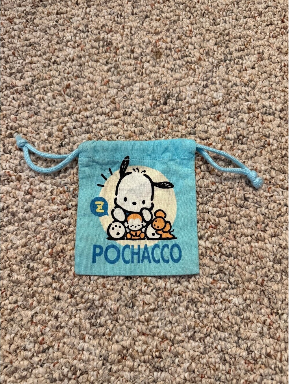 Sanrio Pochacco little blue cloth drawstring bag
